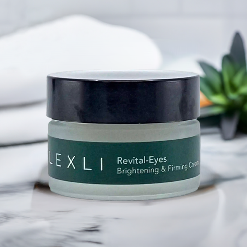0.5 oz Revital-Eyes jar on a bathroom countertop