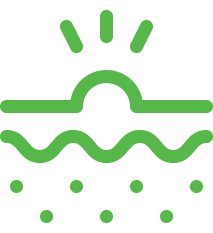 skin cross section with radiating inflamed part