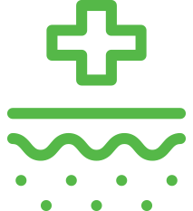 medical cross over cross section of skin