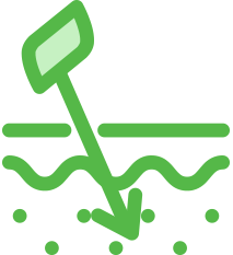 aloe slice with arrow penetrating skin