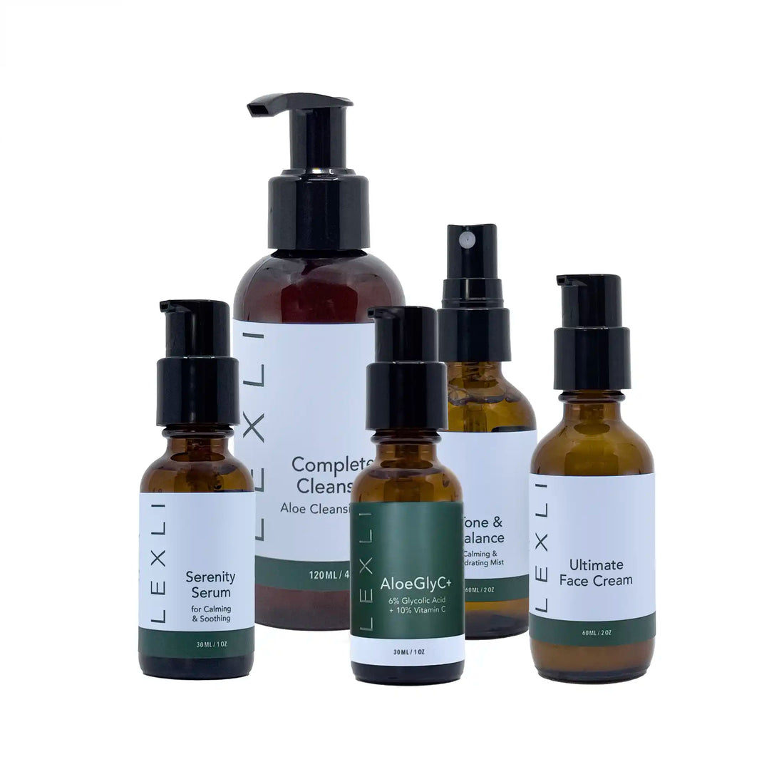 Five bottles, kit for dry skin