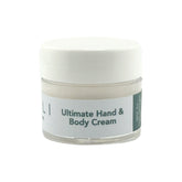 0.25 oz jar of Hand and Body Lotion with blue label